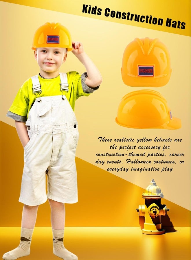 Cotiny 2 Pack Kids Construction Hats Plastic Construction Worker Helmet Kids Toy Construction Hard Hats for Boys Girls Construction Themed Party Supplies - Image 3